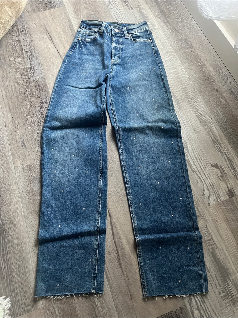 wild fable Blue Straight-Leg Jeans with jewel Detail